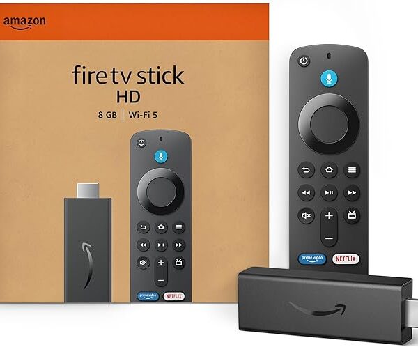 Amazon Fire TV Stick HD (newest model), free and live TV, Alexa Voice Remote, smart home controls, HD streaming